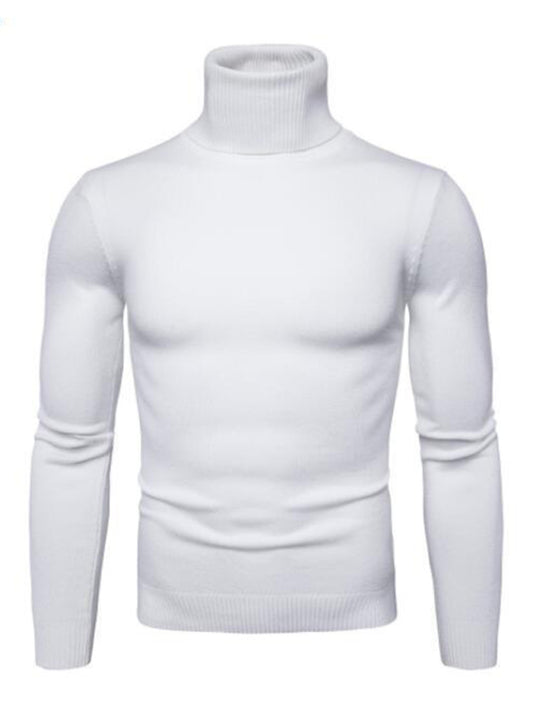 Men’s Solid Color Long Sleeve Turtleneck Sweater Top