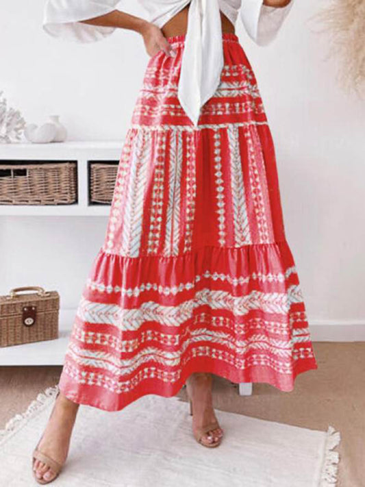 Women's Ethnic Stripe Printed Skirt