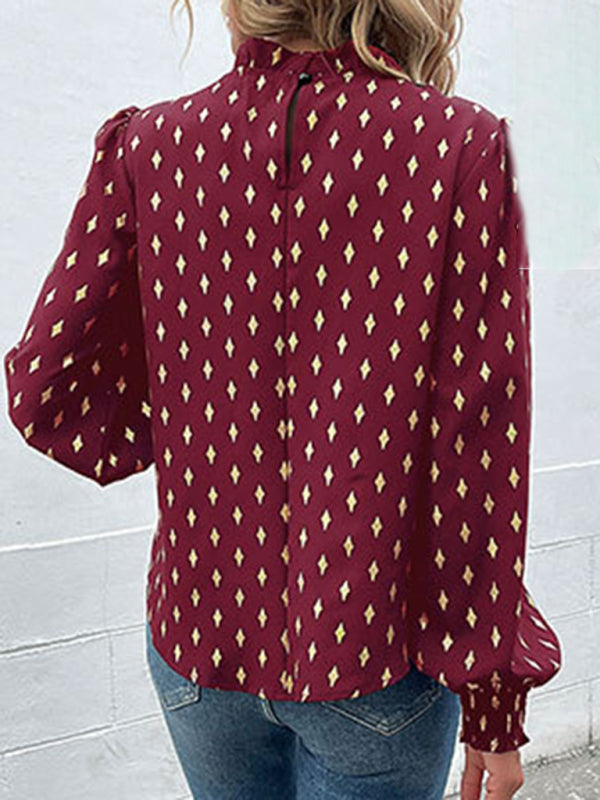 New fashion women's long sleeve bronzing shirt