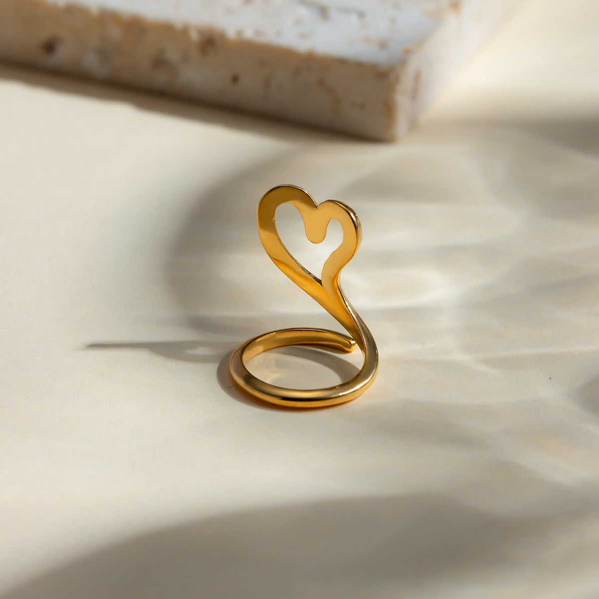 Stainless Steel Cutout Heart Bypass Ring