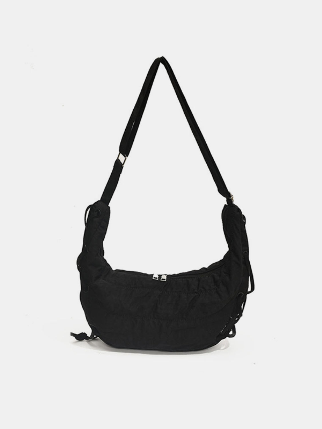 Lace-Up Polyester Crossbody Bag