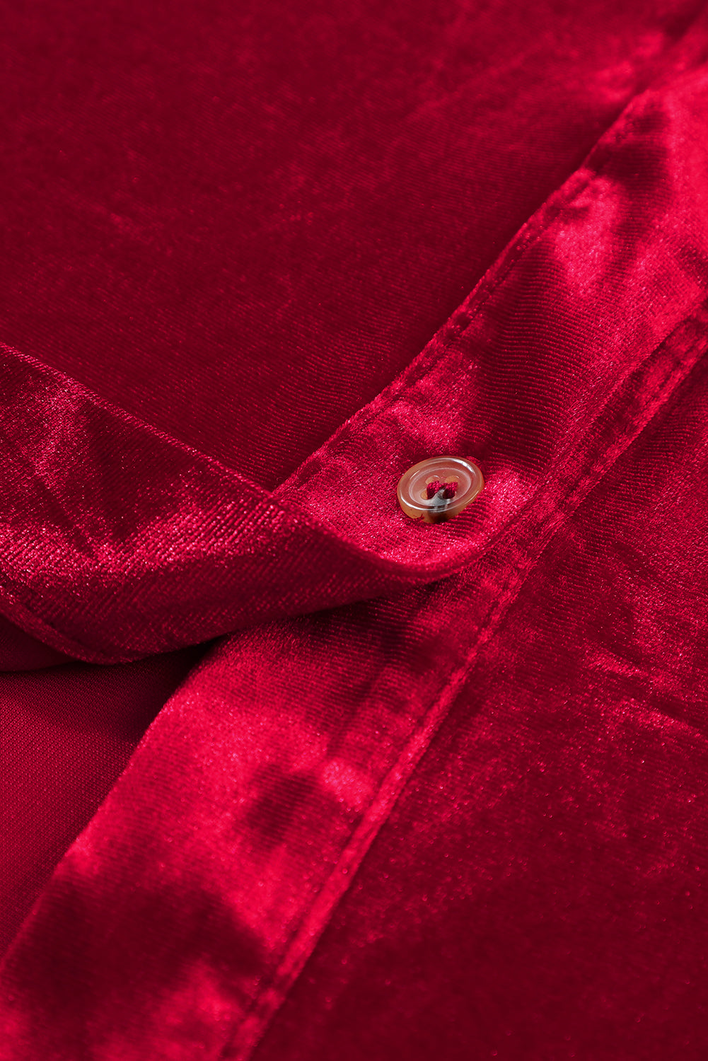 Rose Long Sleeve Ruffle Velvet Button Up Dress