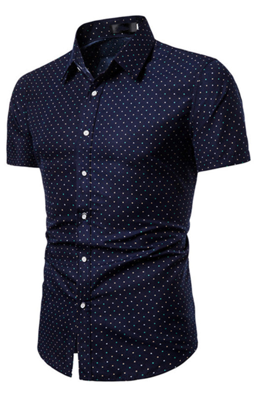 Men's Modern Full Print Lapel Shirt