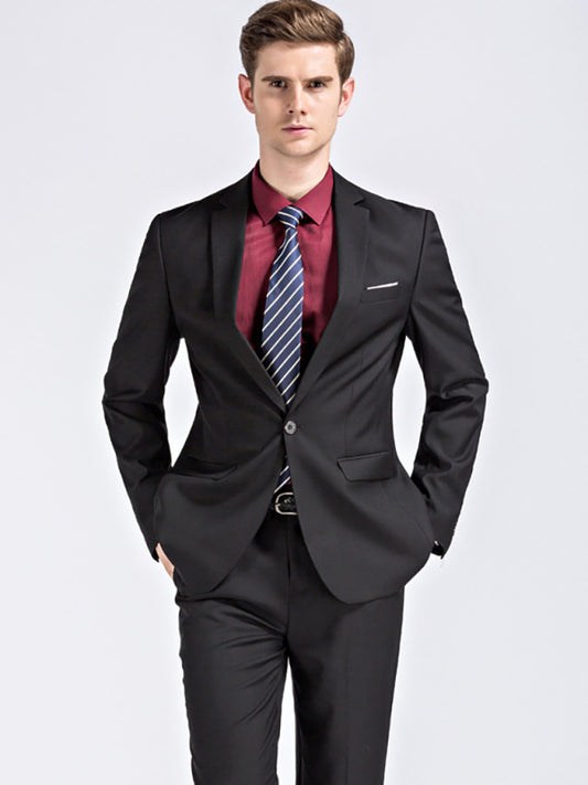 Men's Slim Fit Business Two Piece Suit