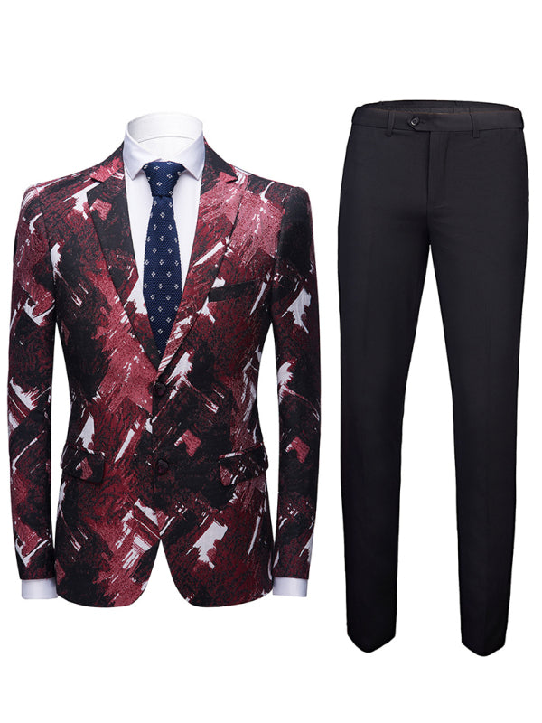 Men's Slim Fit Business Two Piece Suit