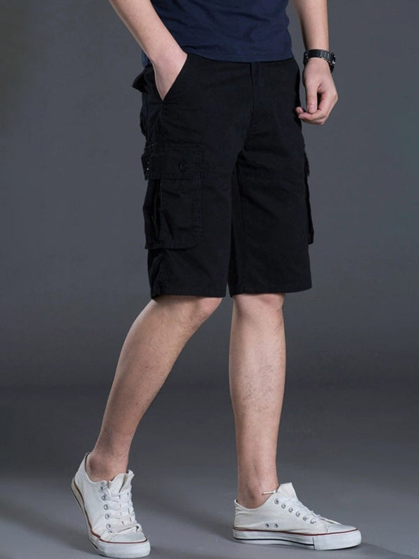 New Thin Workwear Shorts Solid Color Loose Multi-Pocket Straight Casual Pants