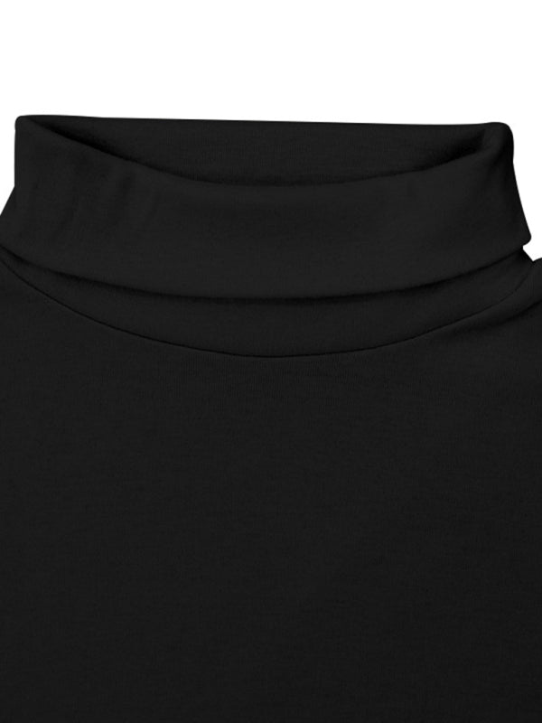 Men's Solid Color Turtleneck Long Sleeve T-Shirt