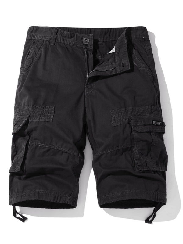 American retro overalls shorts for men with multiple pockets