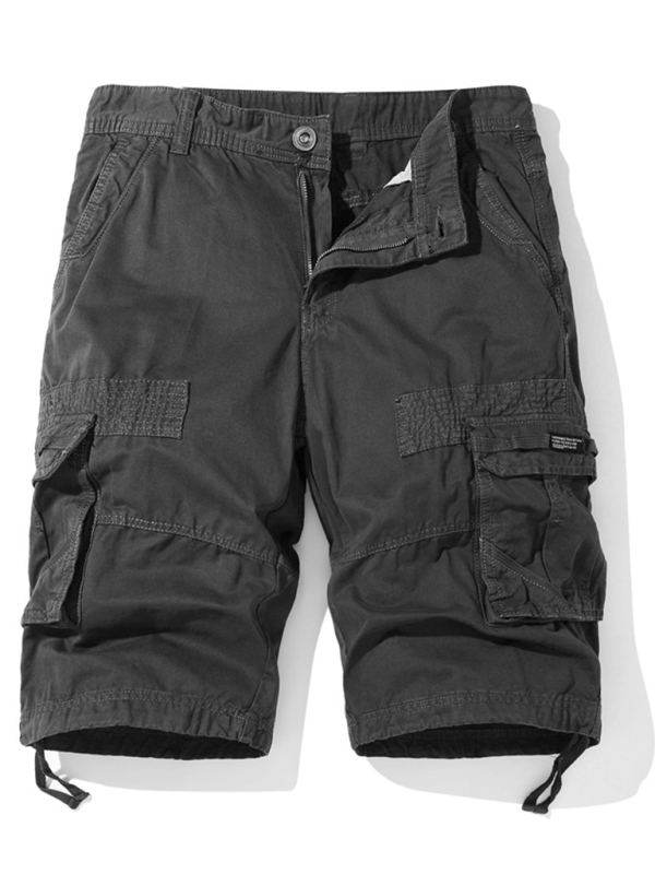 American retro overalls shorts for men with multiple pockets