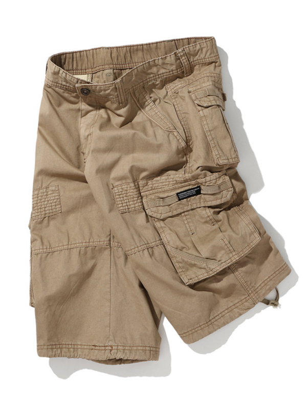 American retro overalls shorts for men with multiple pockets