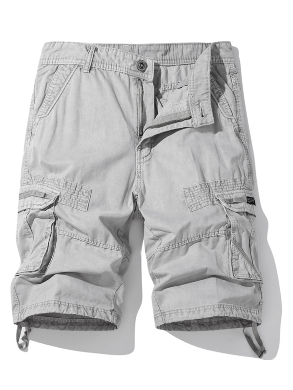 American retro overalls shorts for men with multiple pockets