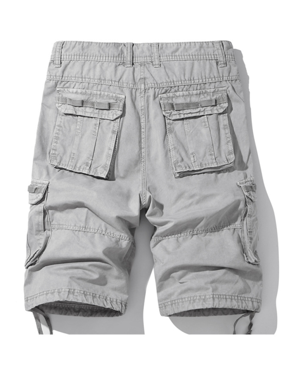 American retro overalls shorts for men with multiple pockets