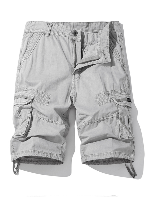 American retro overalls shorts for men with multiple pockets