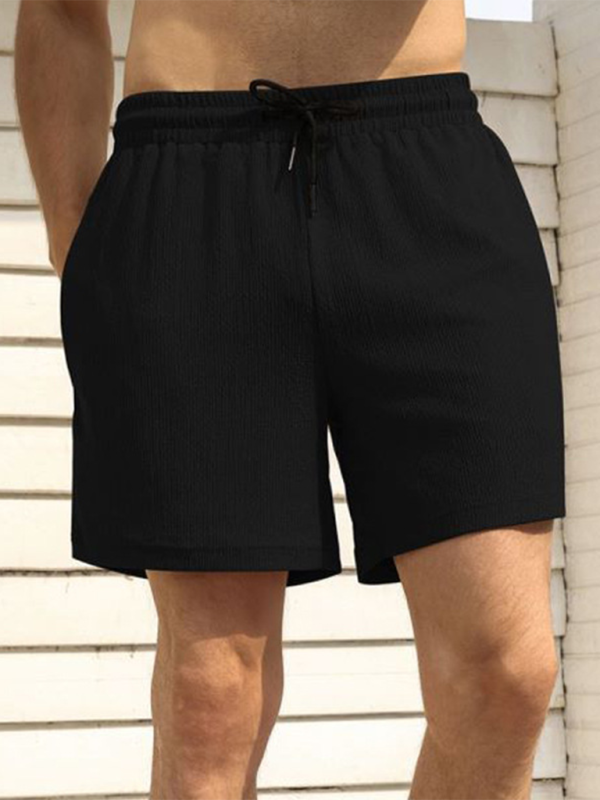 Men's casual sports shorts running shorts quick-drying lined double-layer woven shorts