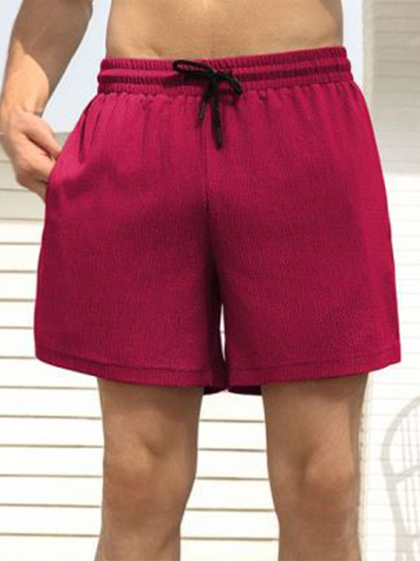 Men's casual sports shorts running shorts quick-drying lined double-layer woven shorts