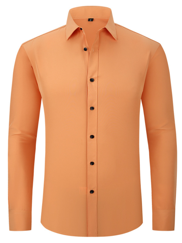 Men's non-iron wrinkle-resistant long-sleeve shirt