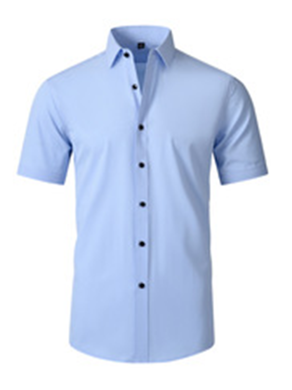 Men's non-iron wrinkle-resistant short-sleeved shirt