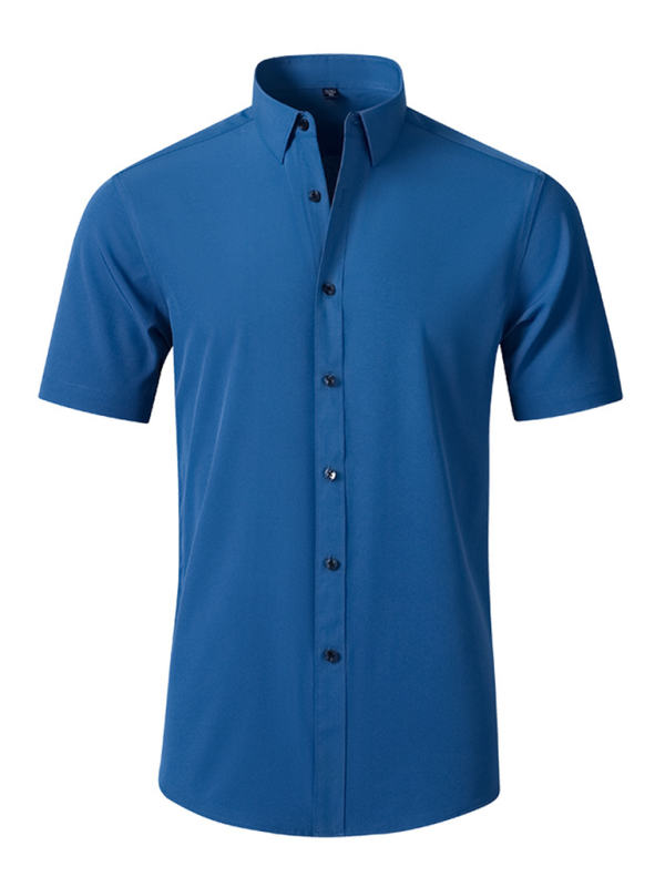 Men's non-iron wrinkle-resistant short-sleeved shirt