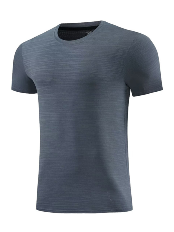 Men's new ice silk quick dry round neck short sleeve sports T-shirt