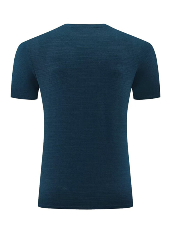 Men's new ice silk quick dry round neck short sleeve sports T-shirt