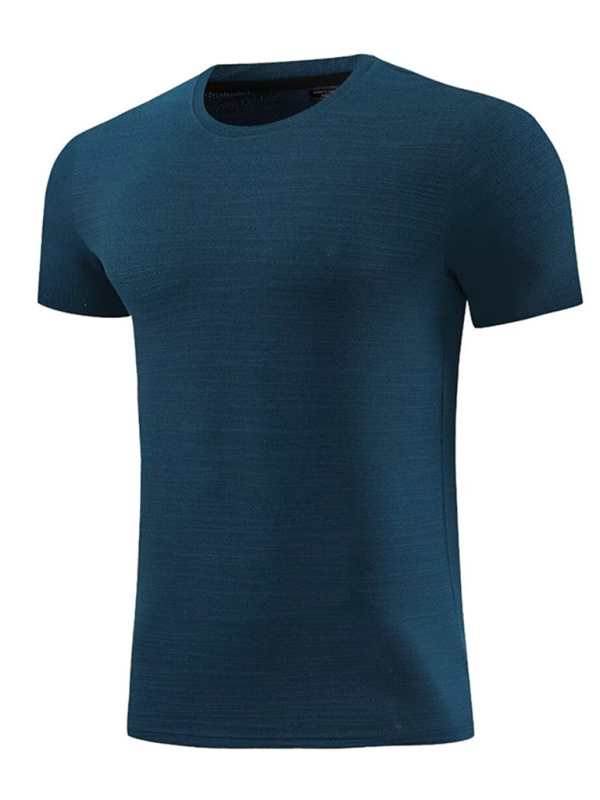 Men's new ice silk quick dry round neck short sleeve sports T-shirt