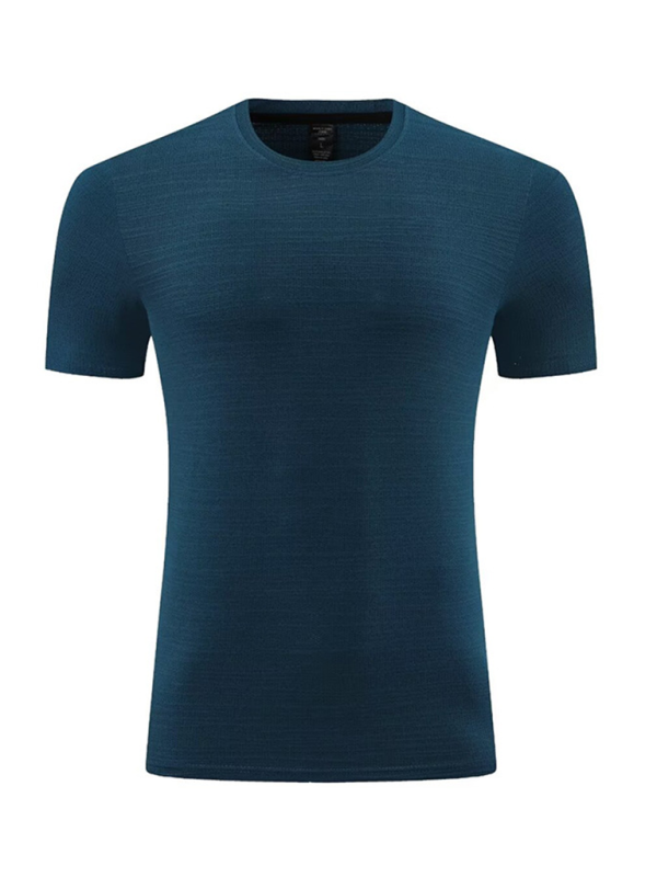 Men's new ice silk quick dry round neck short sleeve sports T-shirt