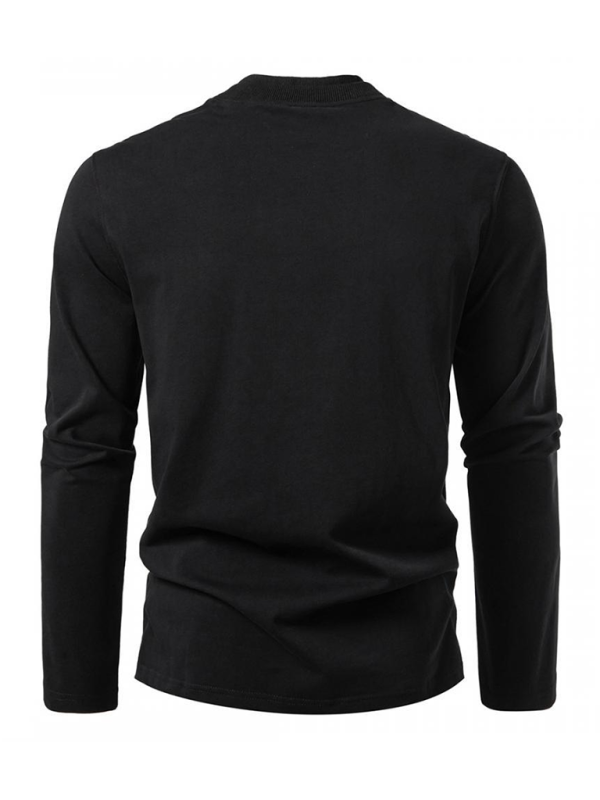 Fashionable double-layer half-collar design long-sleeved T-shirt casual men's bottom shirt