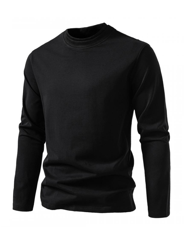 Fashionable double-layer half-collar design long-sleeved T-shirt casual men's bottom shirt