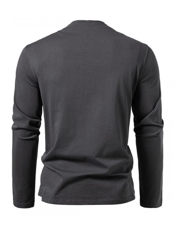 Fashionable double-layer half-collar design long-sleeved T-shirt casual men's bottom shirt