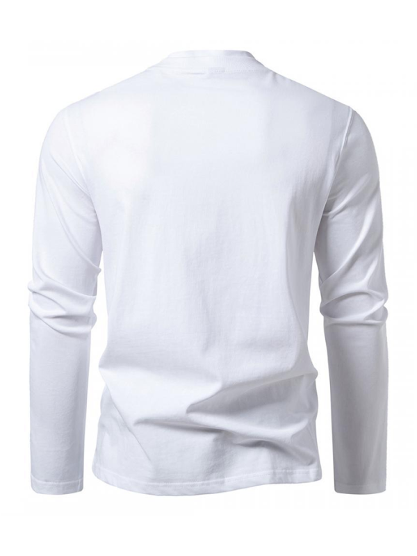 Fashionable double-layer half-collar design long-sleeved T-shirt casual men's bottom shirt