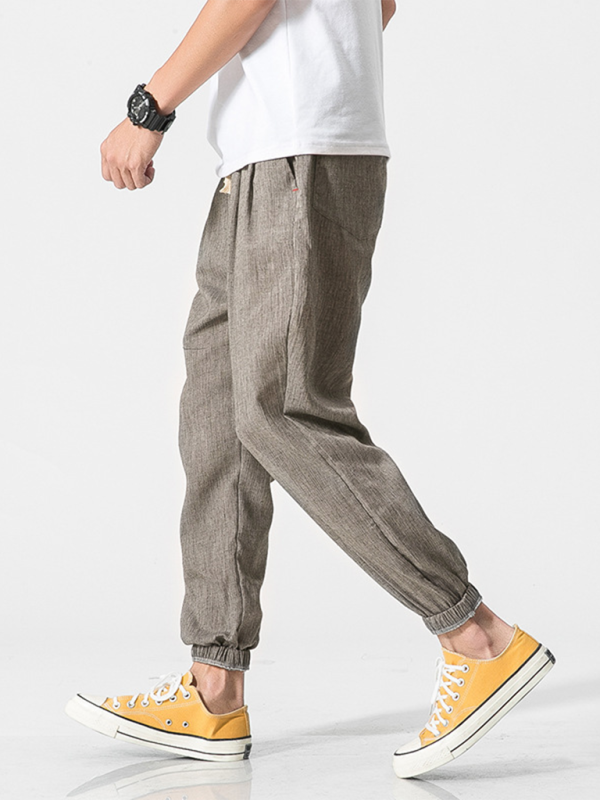 Men's Linen Pants Fashion Haren Pants Drawstring Pants