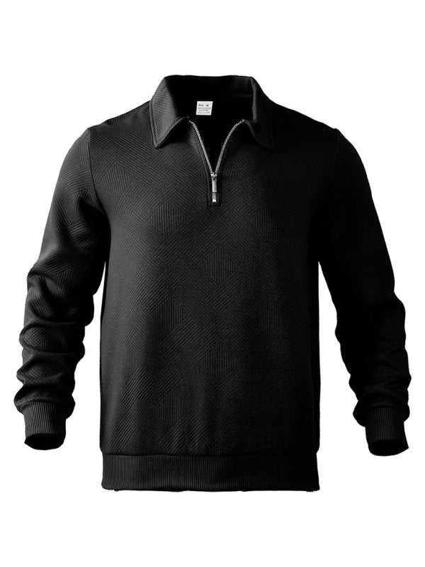 Men's Half Zip Sweatshirt Lapel Versatile Long Sleeve Top