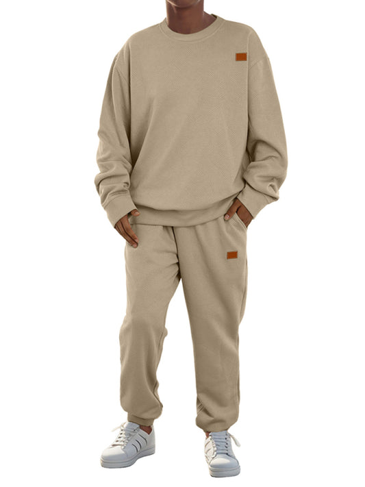 Men's sports casual crew neck suit