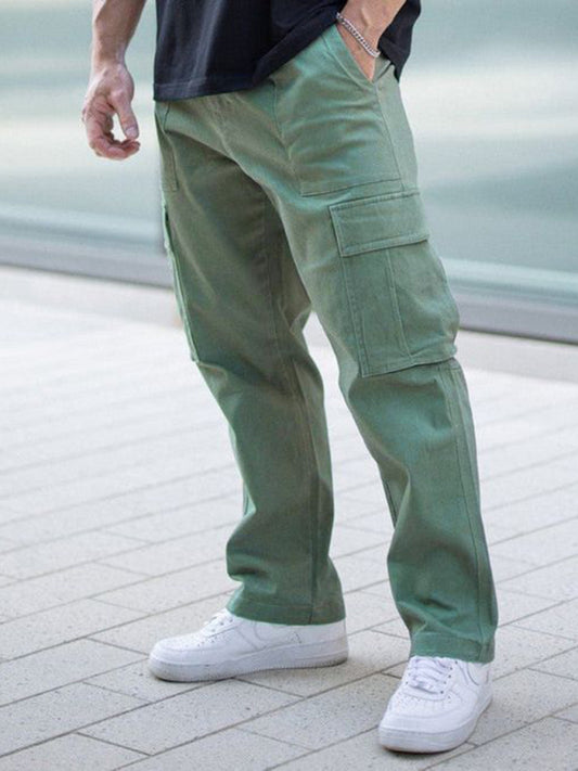 New large pocket work trousers casual sports loose straight pants