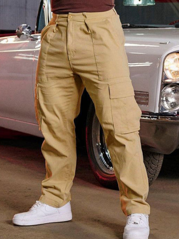 New large pocket work trousers casual sports loose straight pants