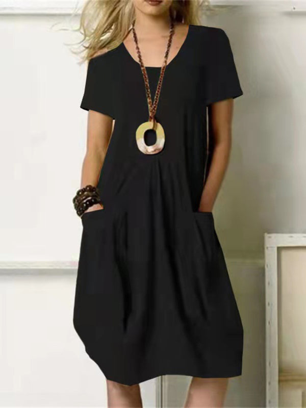 Women's Casual Loose Pocket Swing Dress