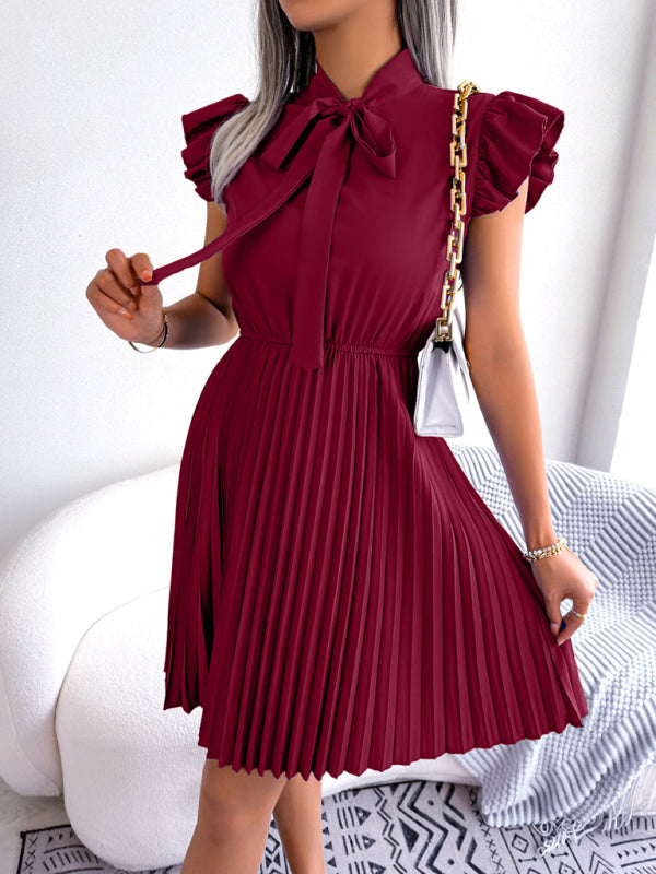 Women's Temperament Lace-up Waist Pleated Skirt