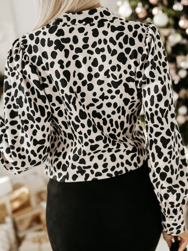 New Fashion Printed Long Sleeve V-Neck Shirt