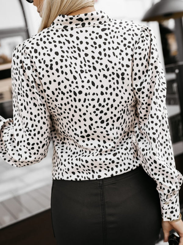 New Fashion Printed Long Sleeve V-Neck Shirt