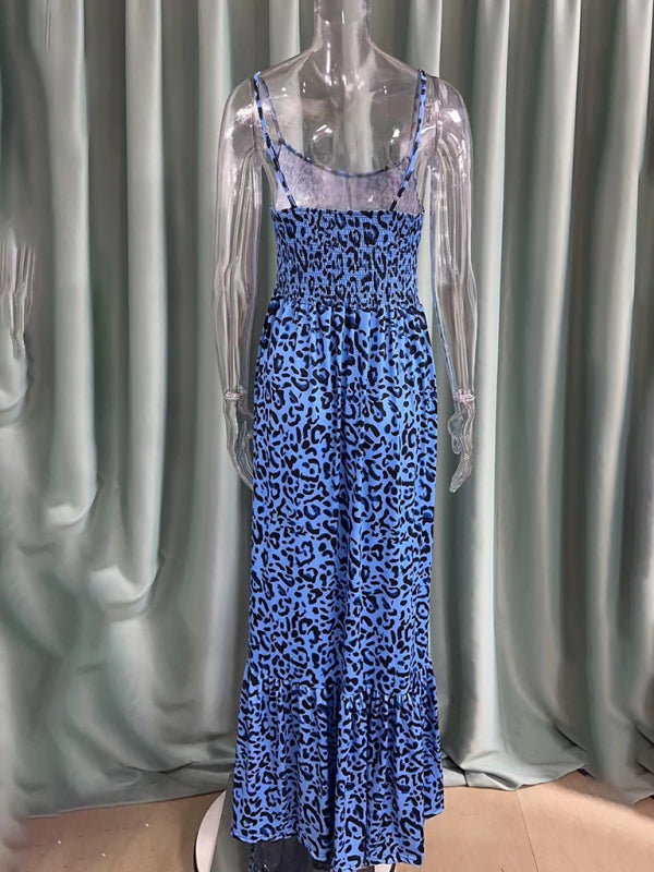 New Leopard Print V-Neck Dress