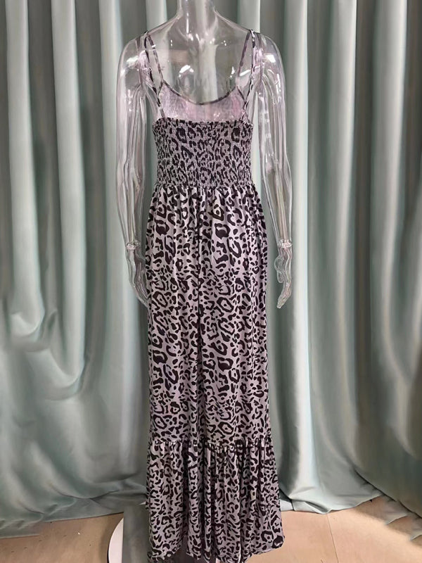 New Leopard Print V-Neck Dress