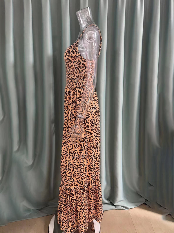 New Leopard Print V-Neck Dress