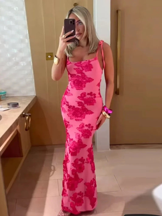 Women's Embroidered Suspender Holiday Dress