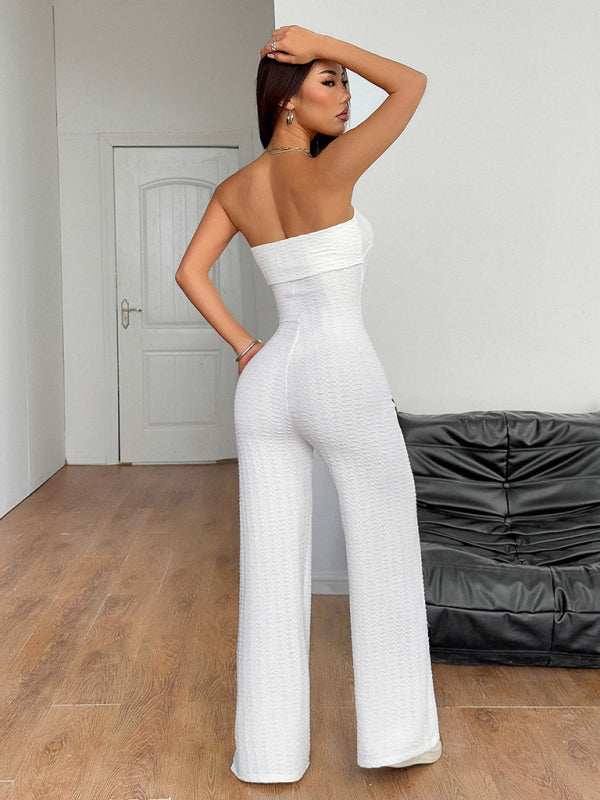 Sexy hot girl solid color wide leg jumpsuit