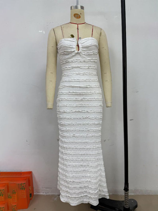 Sexy slim fit tube top hip dress