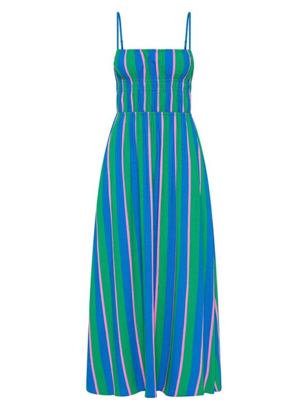 Striped suspender casual dress