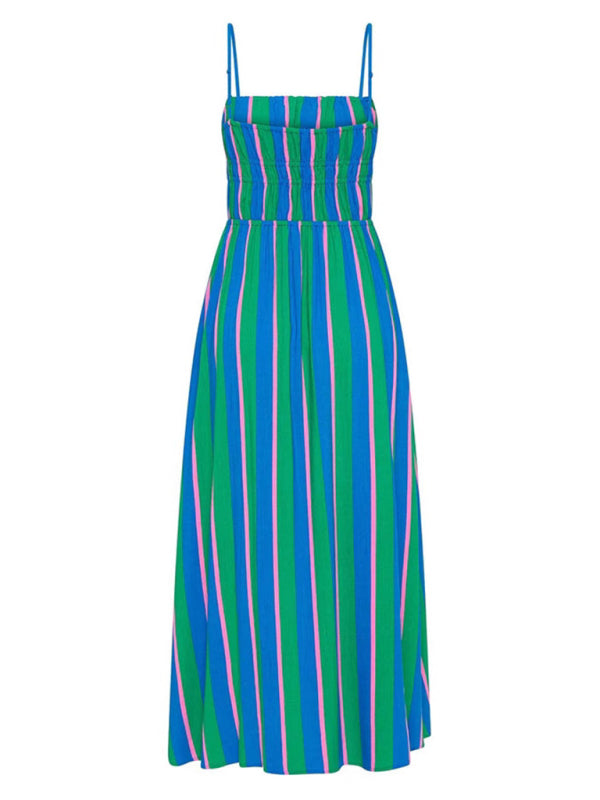 Striped suspender casual dress