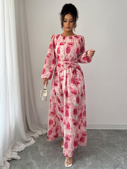 Floral print long sleeve dress