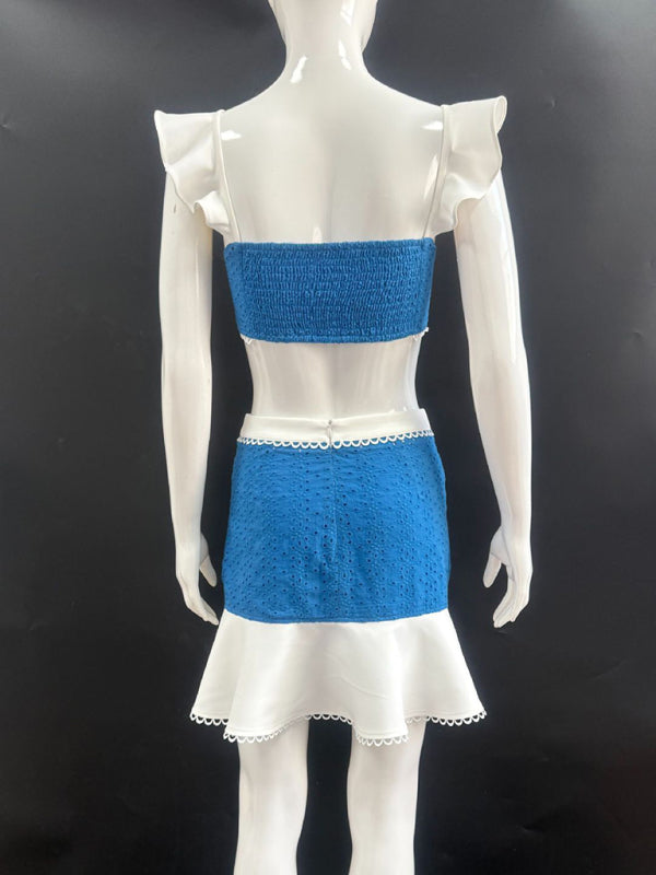 Suspender skirt suit holiday style hot girl skirt two-piece set