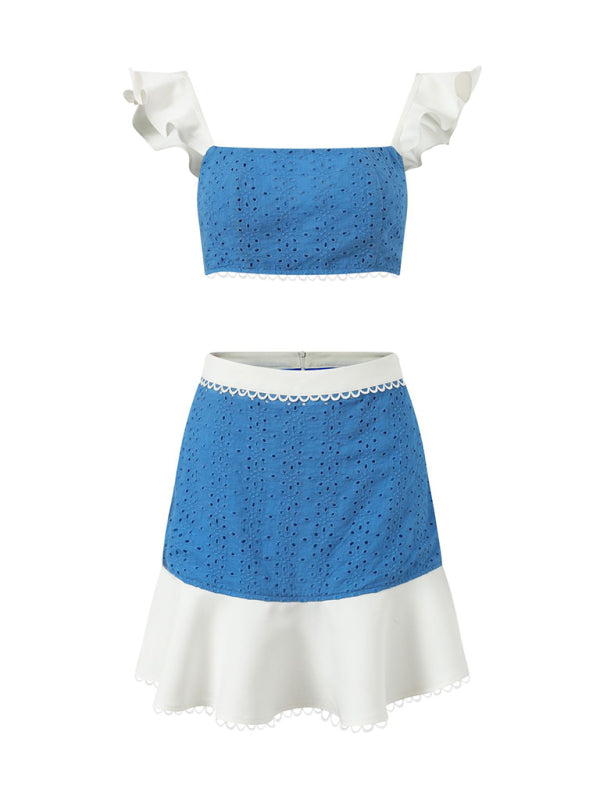 Suspender skirt suit holiday style hot girl skirt two-piece set